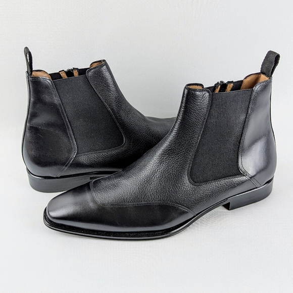 Mezlan Mens Cadence Leather Side Zip Chelsea Dress Boot Black 11 Medium NIB - Picture 1 of 16